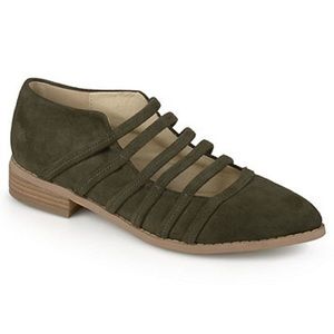 Women's Olive Strappy Flats